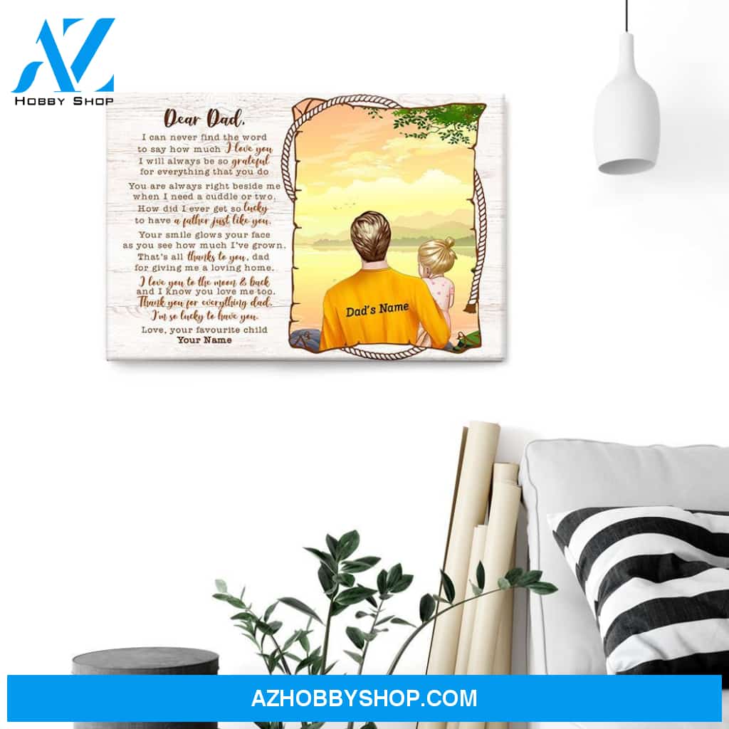 Dear Dad, I Love You To The Moon And Back Canvas & Poster