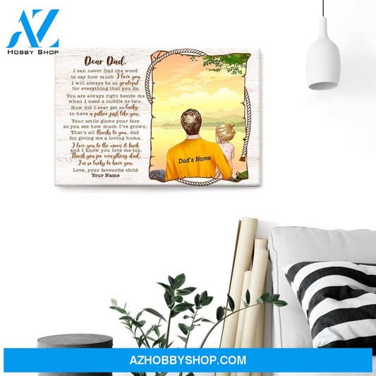 Dear Dad, I Love You To The Moon And Back Canvas & Poster