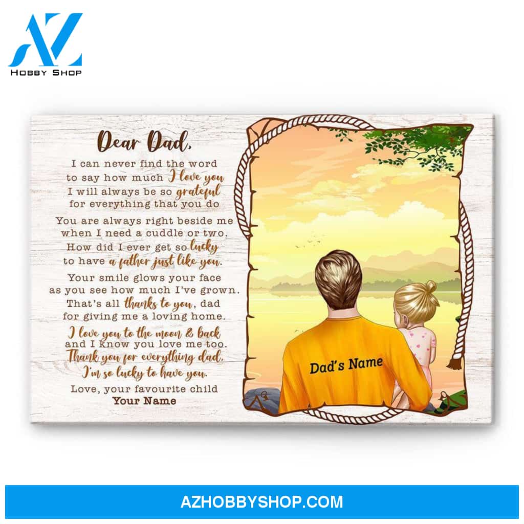 Dear Dad, I Love You To The Moon And Back Canvas & Poster