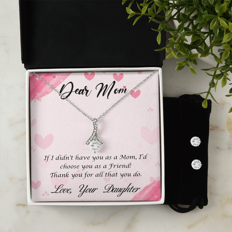 Dear Mom Alluring Beauty Necklace Earring Set