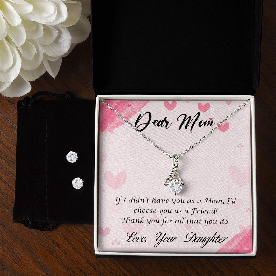 Dear Mom Alluring Beauty Necklace Earring Set