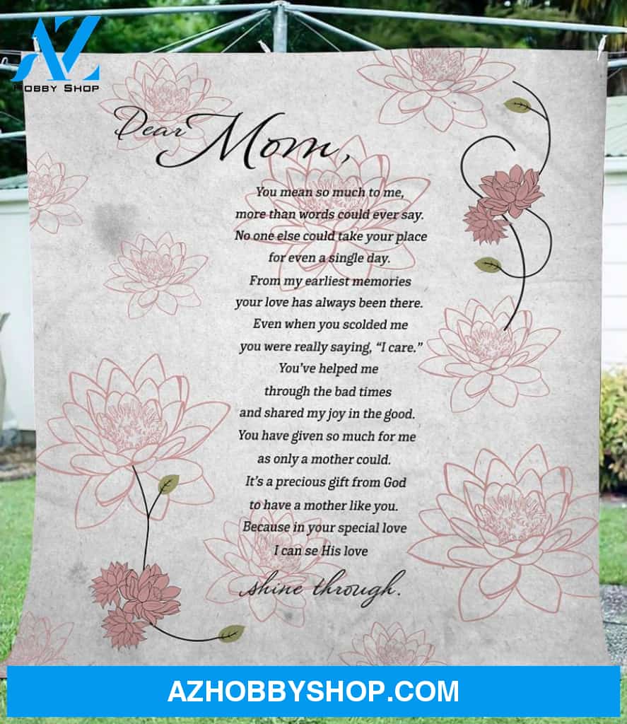 Dear Mom Fleece Blanket Letter From Daughter - Gift For Mother's Day, Christmas Gift | Family Blanket