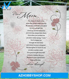 Dear Mom Fleece Blanket Letter From Daughter - Gift For Mother's Day, Christmas Gift | Family Blanket