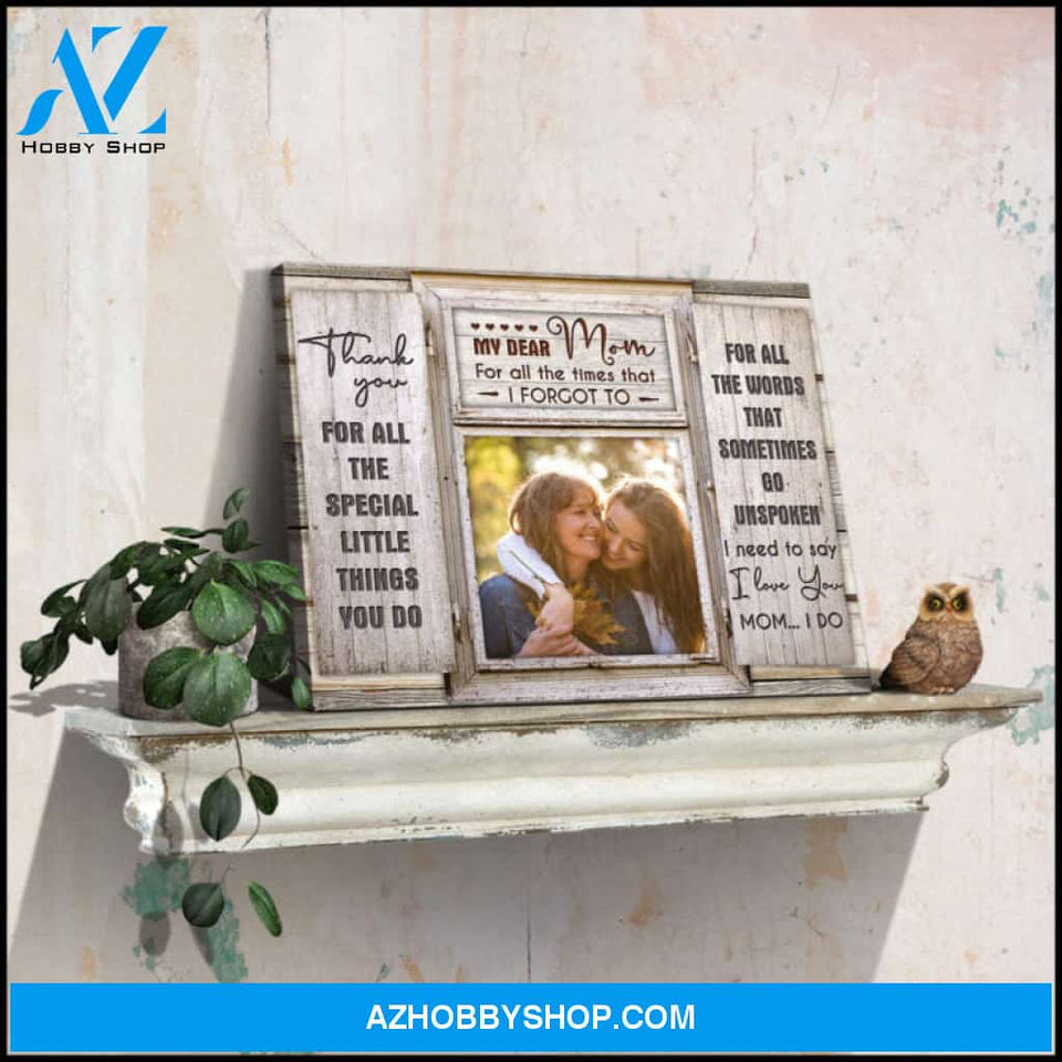 Dear Mom Gift Personalized Photo Mom And Daughter Gift Canvas Print