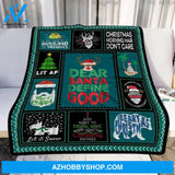 Dear Santa Define Good Christmas Funny Fleece Blanket Gift For People Home Decor Bedding Couch Sofa Soft And Comfy Cozy