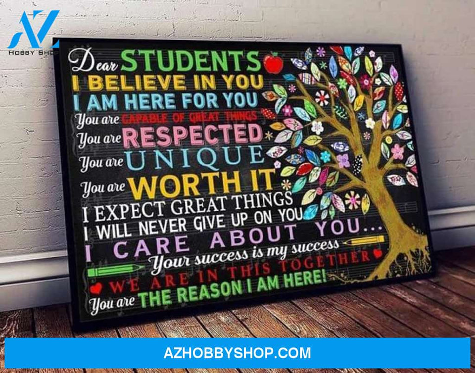 DEAR STUDENT I BELIEVE YOU TEACHER CANVAS