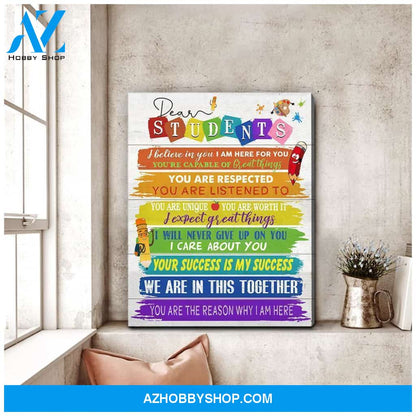 Dear Students 2 Wall Art Canvas, Wall Decor Visual Art