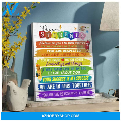 Dear Students 2 Wall Art Canvas, Wall Decor Visual Art