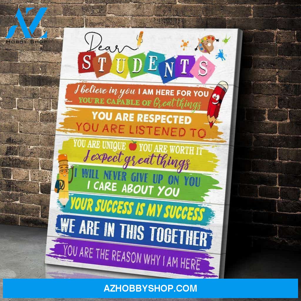 Dear Students 2 Wall Art Canvas, Wall Decor Visual Art