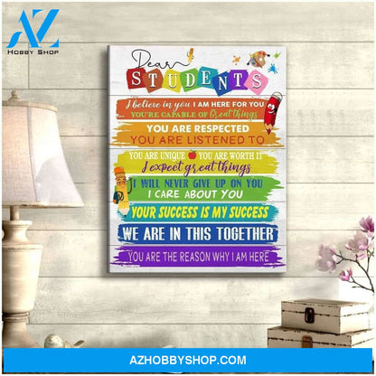 Dear Students 2 Wall Art Canvas, Wall Decor Visual Art