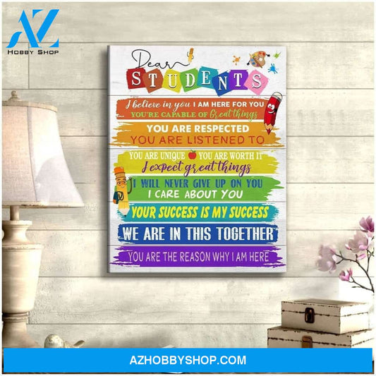 Dear Students 2 Wall Art Canvas, Wall Decor Visual Art