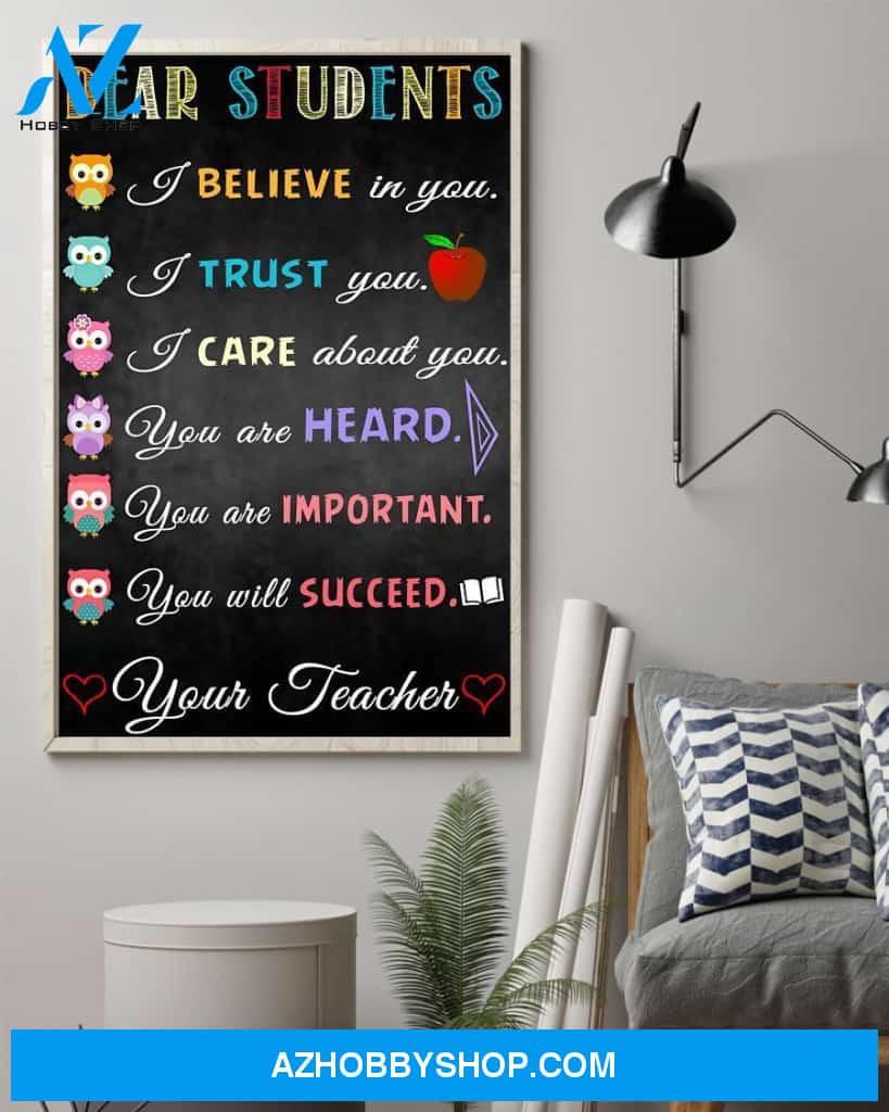 Teacher Classroom Canvas Dear Students, Student Wall Art Back to School Gift for Teacher