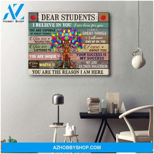 Dear Students Teacher Wall Art Canvas