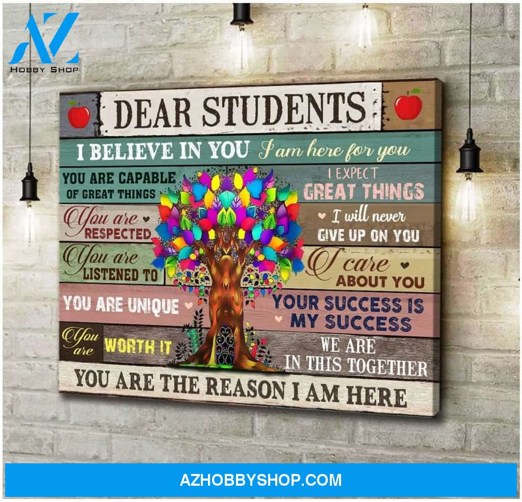 Dear Students Teacher Wall Art Canvas