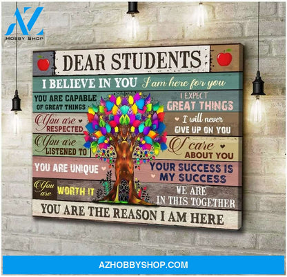 Dear Students Teacher Wall Art Canvas