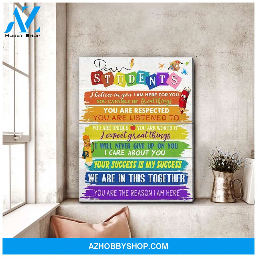 Dear Students Wall Art Canvas, Wall Decor Visual Art