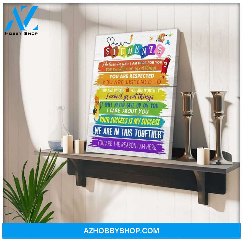 Dear Students Wall Art Canvas, Wall Decor Visual Art