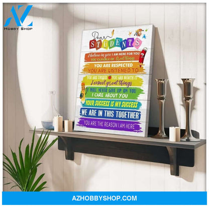 Dear Students Wall Art Canvas, Wall Decor Visual Art