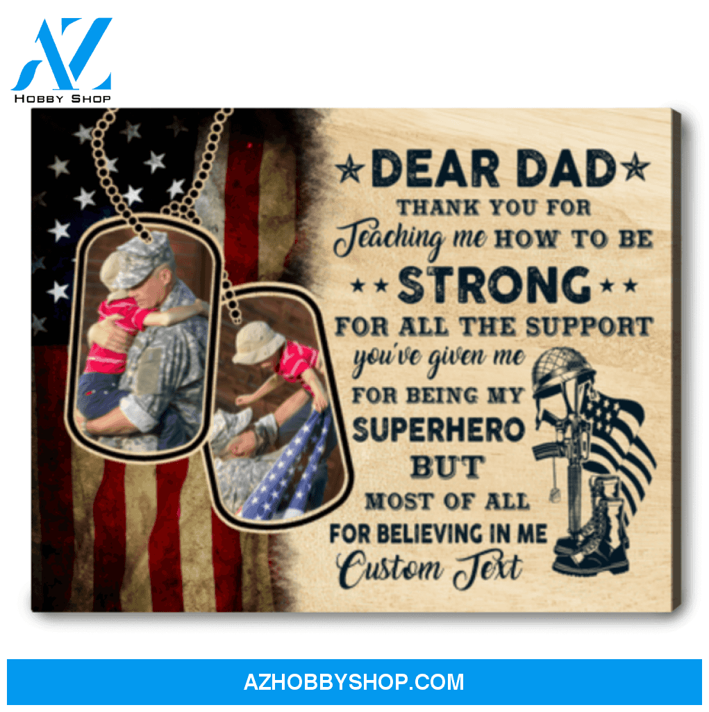 Dear Veteran Dad Gift For Dad In Army Military From Son Personalized Veteran Decorative Canvas Print