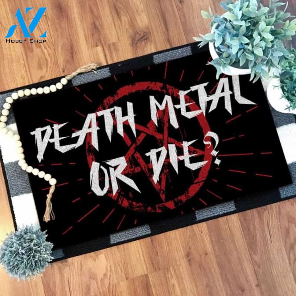 Death metal or die Satan Doormat | Welcome Mat | House Warming Gift