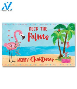 Deck the Palms Flamingo Doormat - 18" x 30"