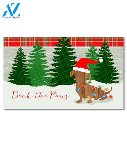 Deck the Paws Dachshund Doormat - 18" x 30"