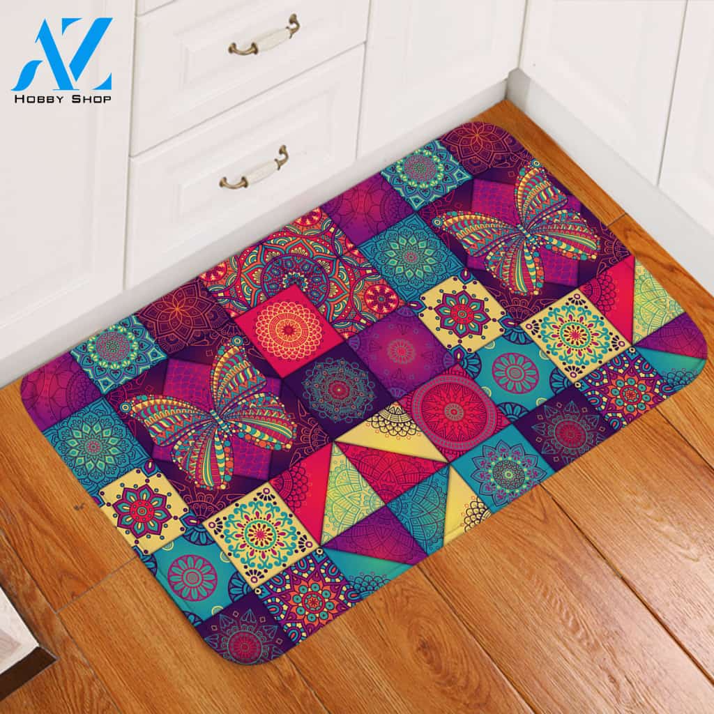 Decorated Tiles Door Mat