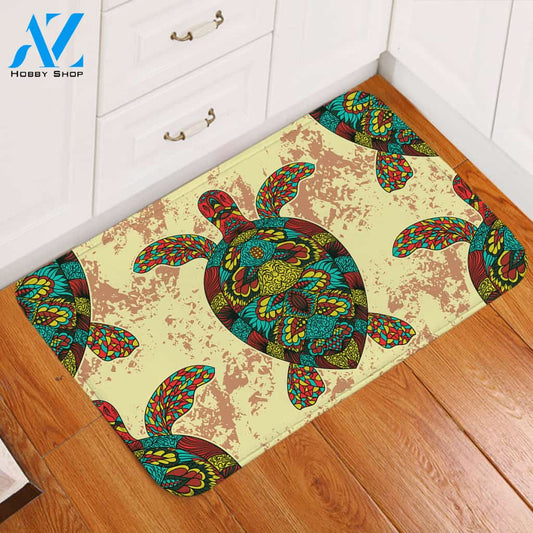 Decorated Turtle Door Mat