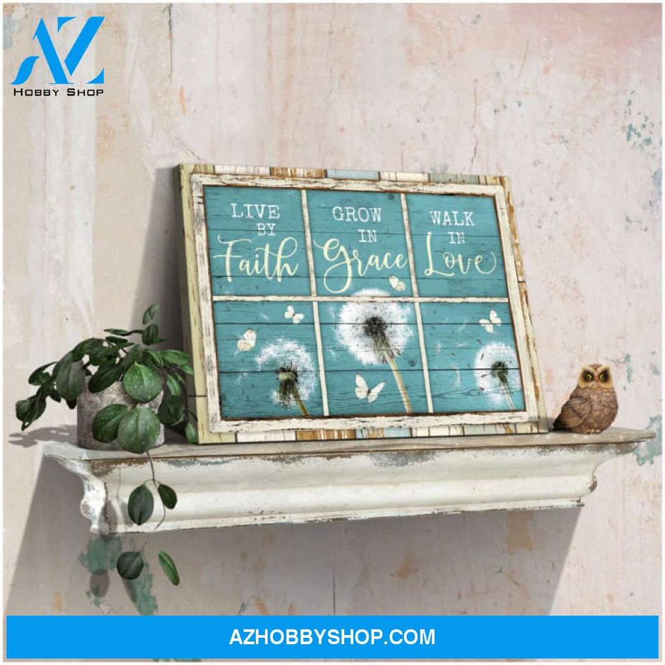 Decorative Gift For Her Gift For Daughter Dandelion Art Live By Faith Canvas Print