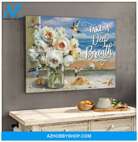 Deep Breath Hummingbird Canvas Wall Art, Wall Decor Visual Art