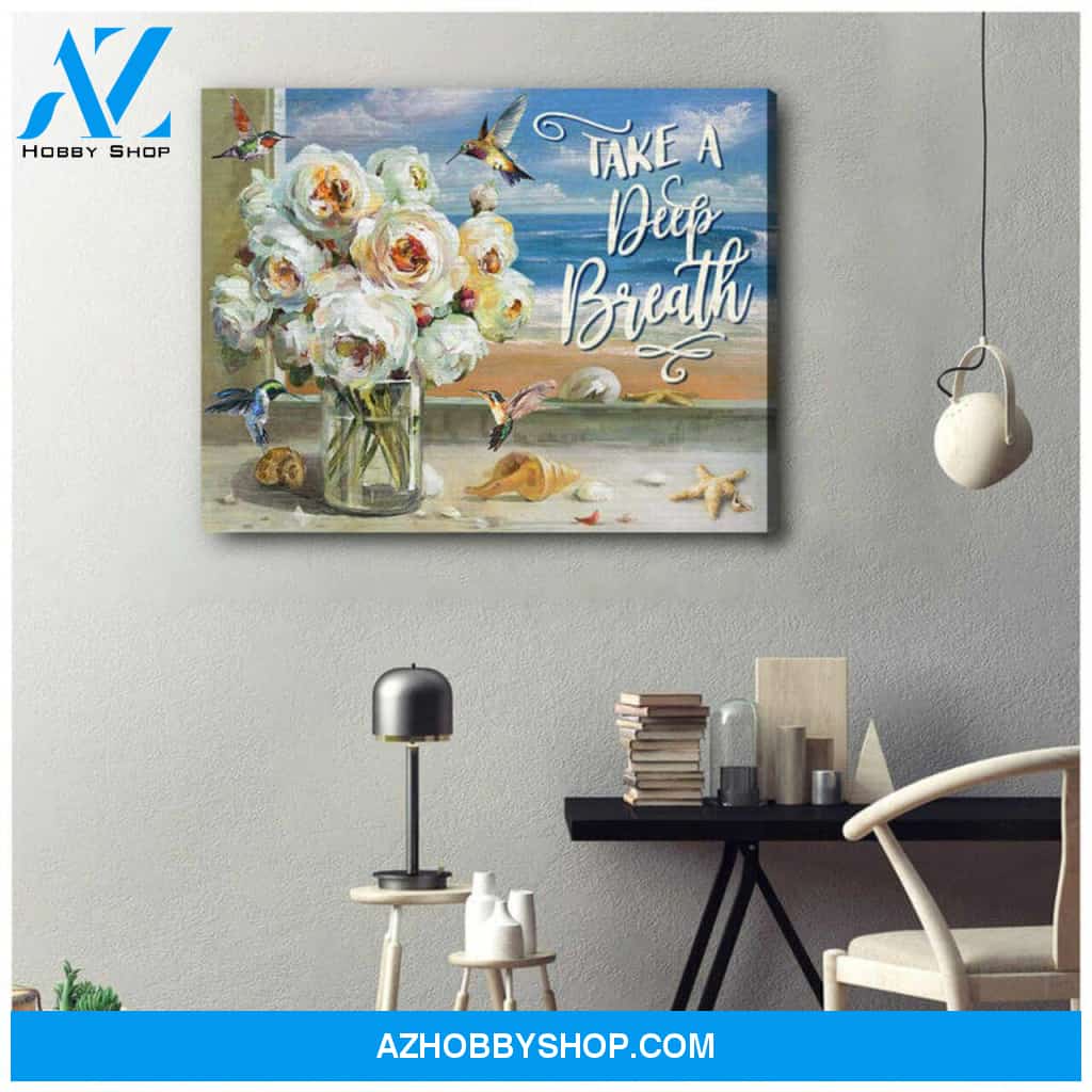 Deep Breath Hummingbird Canvas Wall Art Decor, hummingbird gift - hummingbird lovers
