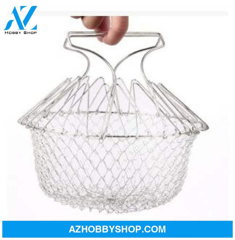 Deep Fry Basket Stainless Steel Multi-Function Foldable Chef Cooking Flexible Kitchen Tool For Fried