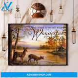 Deer And I Think To Myself What A Wonderful World Canvas And Poster, Wall Decor Visual Art