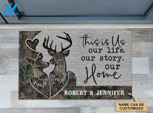 Deer Couple Camo Our Home Custom Doormat | Welcome Mat | House Warming Gift