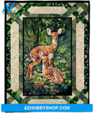 Deer Couple in The Garden Blanket