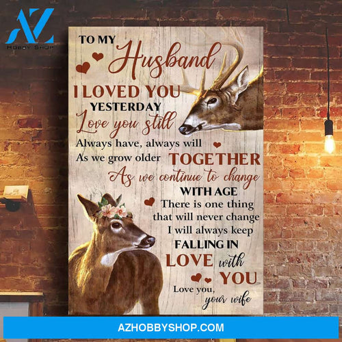 Deer couple - There is one thing that will never change - Couple Portrait Canvas Prints - Wall Art
