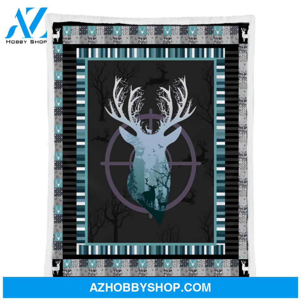 Deer Hunter Blanket, Gift For Hunting Lovers Birthday Gift Home Decor Bedding Couch Sofa Soft and Comfy Cozy