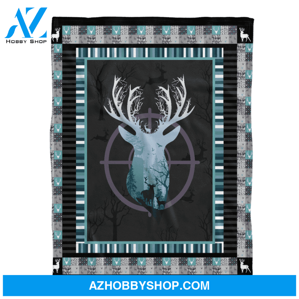 Deer Hunter Blanket, Gift For Hunting Lovers Birthday Gift Home Decor Bedding Couch Sofa Soft and Comfy Cozy