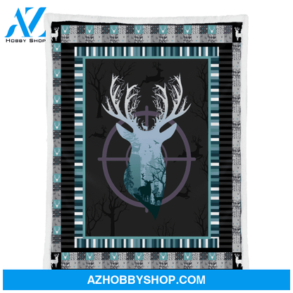 Deer Hunter Blanket, Gift For Hunting Lovers Birthday Gift Home Decor Bedding Couch Sofa Soft and Comfy Cozy