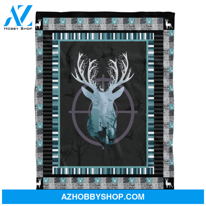 Deer Hunter Blanket, Gift For Hunting Lovers Birthday Gift Home Decor Bedding Couch Sofa Soft and Comfy Cozy