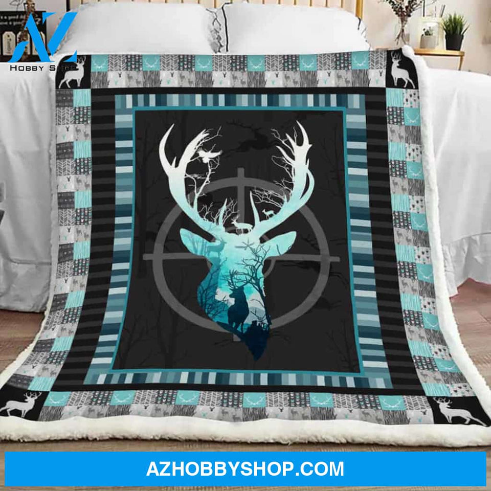 Deer Hunter Blanket, Gift For Hunting Lovers Birthday Gift Home Decor Bedding Couch Sofa Soft and Comfy Cozy