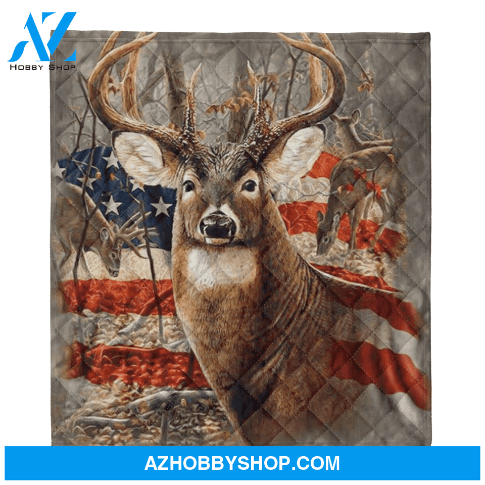 Deer Hunting Blanket, Beautiful Deer American