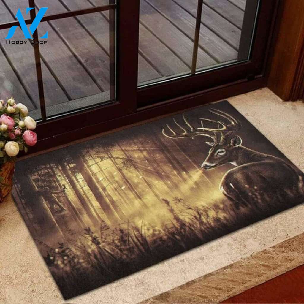 Deer Hunting Easy Clean Welcome DoorMat | Felt And Rubber | DO2431