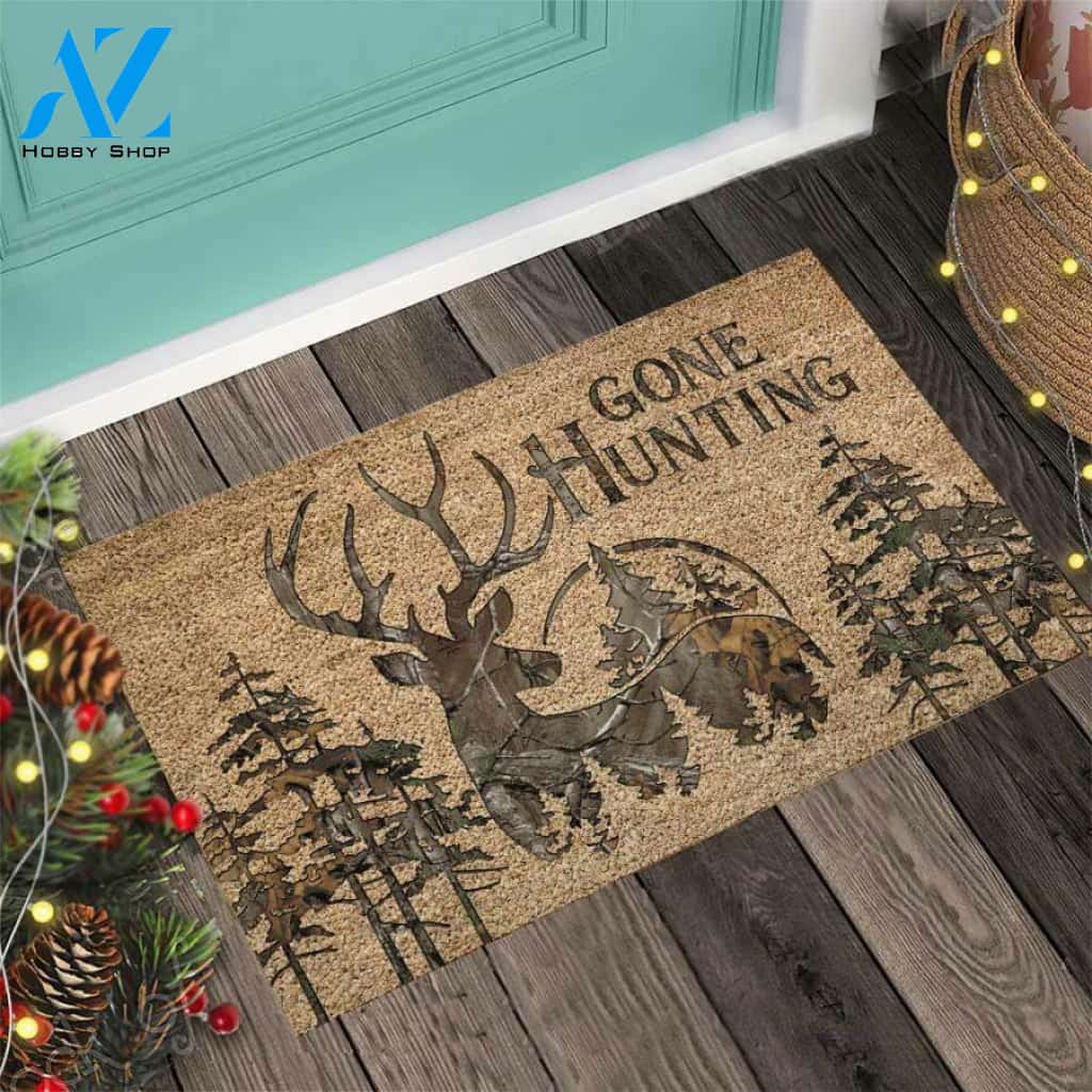 Deer Hunting - Gone Hunting Indoor And Outdoor Doormat Gift For Hunting Lovers Decor Warm House Gift Welcome Mat