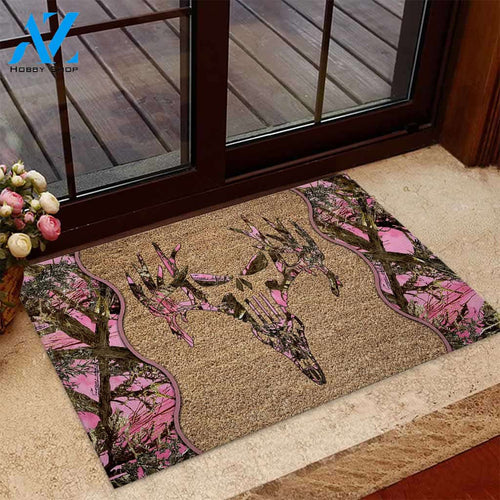 Deer Hunting Pattern Print Doormat Gift For Hunting Lovers Birthday Gift Home Decor Warm House Gift Welcome Mat