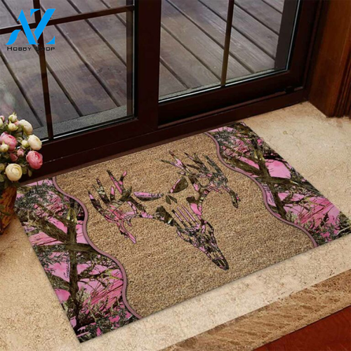 Deer Hunting Coir Pattern Print Doormat | Welcome Mat | House Warming Gift
