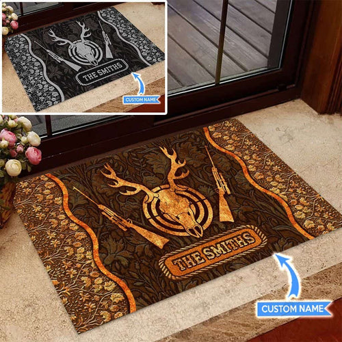 Deer Hunting Personalized Custom Name Doormat Welcome Mat