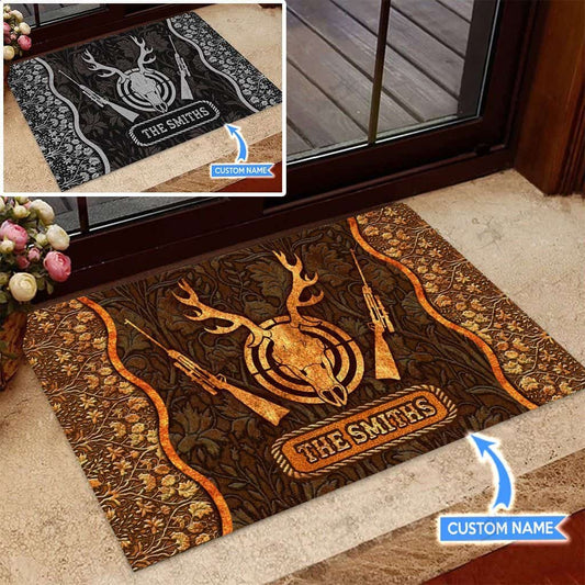 Deer Hunting Personalized Custom Name Doormat Welcome Mat