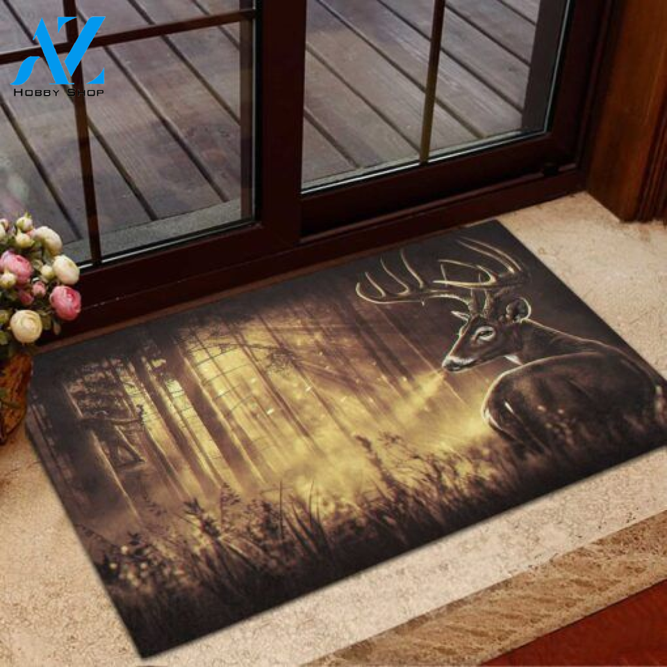 Deer Hunting Rubber Base Doormat | Welcome Mat | House Warming Gift