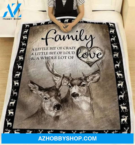 Deer Little Bit Of Crazy Sherpa Fleece Blanket